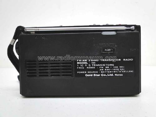 IC FM-AM 2 Band Transistor Radio 111; Gold Star Co., Ltd., (ID = 2453782) Radio