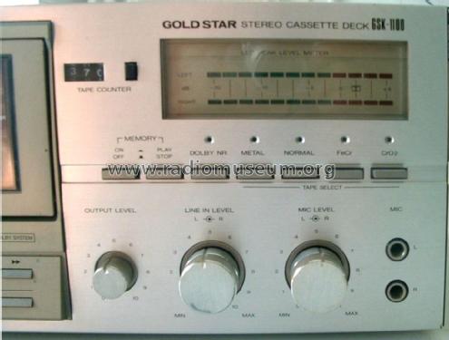 Stereo Cassette Deck GSK-1100; Gold Star Co., Ltd., (ID = 1740481) R-Player