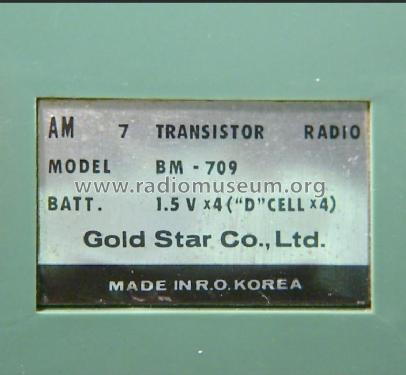 7 TR Super Silicon Solid State BM-709; Gold Star Co., Ltd., (ID = 622391) Radio