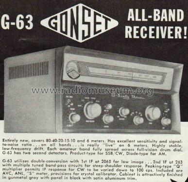 G-63; Gonset Inc., (ID = 2056727) Radio