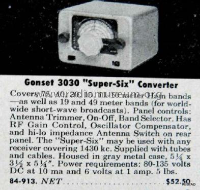 Super 6 3030; Gonset Inc., (ID = 2656629) Amateur-D