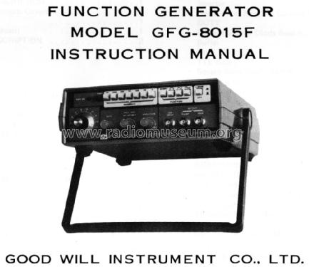 Function Generator GFG-8015F; Good Will (ID = 1784435) Equipment