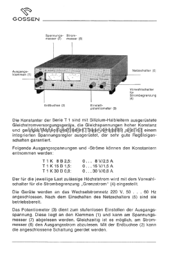 Konstanter T1K15B1,5; Gossen, P., & Co. KG (ID = 1596033) Equipment