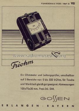 Triohm ; Gossen, P., & Co. KG (ID = 450804) Equipment