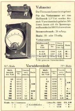 Vothermeter - Voltmeter ; Gossen, P., & Co. KG (ID = 1267072) Ausrüstung