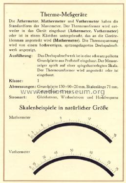 Vothermeter - Voltmeter ; Gossen, P., & Co. KG (ID = 1267408) Ausrüstung