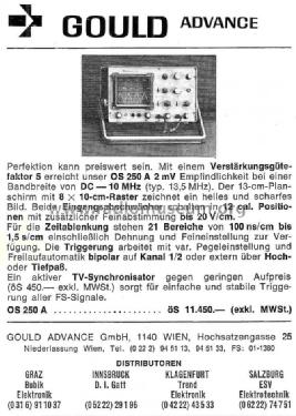 Oscilloscope OS-250A; Gould Advance Ltd.; (ID = 781087) Equipment
