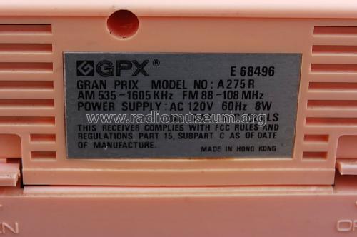 AM/FM Stereo Receiver A275R; GPX Inc. - Gran Prix (ID = 1473369) Radio