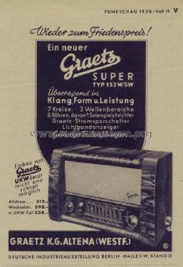 Super 153W; Graetz, Altena (ID = 450825) Radio