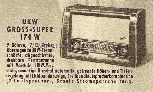 UKW-Grosssuper 174W; Graetz, Altena (ID = 718028) Radio