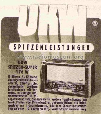 UKW-Spitzensuper 176W; Graetz, Altena (ID = 718027) Radio