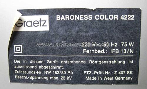 Baroness 4222; Graetz, Altena (ID = 1368909) Television