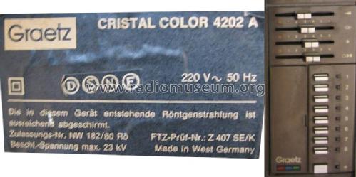 Cristal Color 4202A; Graetz, Altena (ID = 680428) Television