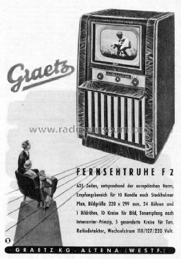 Fernsehtruhe F2 - F2/10; Graetz, Altena (ID = 222249) Television