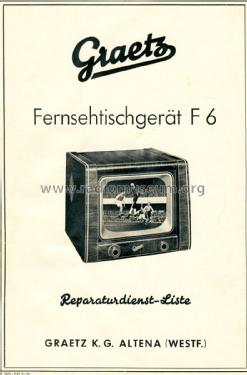 Fernsehempfänger F6; Graetz, Altena (ID = 1757303) Television