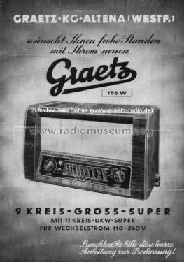 Gross-Super 156W; Graetz, Altena (ID = 578822) Radio