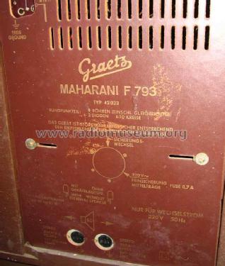 Maharani F793; Graetz, Altena (ID = 656725) TV Radio