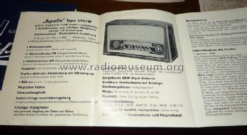 Apollo 2761W; Loewe-Opta; (ID = 1235236) Radio