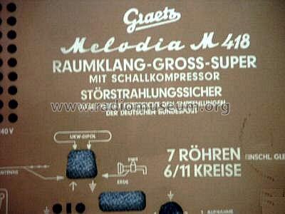 Melodia M 418; Graetz, Altena (ID = 50189) Radio