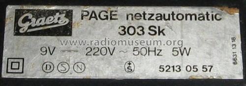 Page netzautomatic 303; Graetz, Altena (ID = 779738) Radio