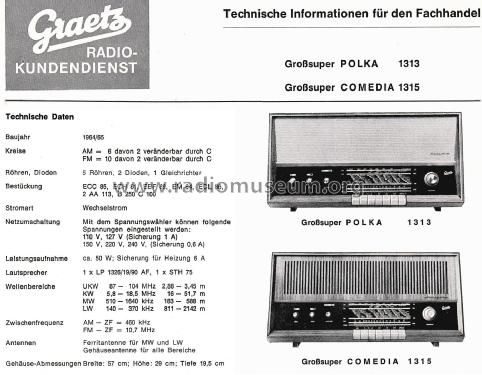 Polka - Gross-Super 1313; Graetz, Altena (ID = 2566401) Radio