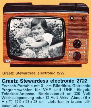Stewardess Electronic 2722; Graetz, Altena (ID = 1286837) Televisión