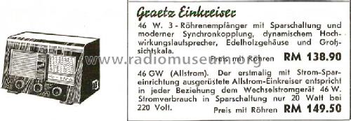 46GW; Graetz Radio, Berlin (ID = 1386130) Radio