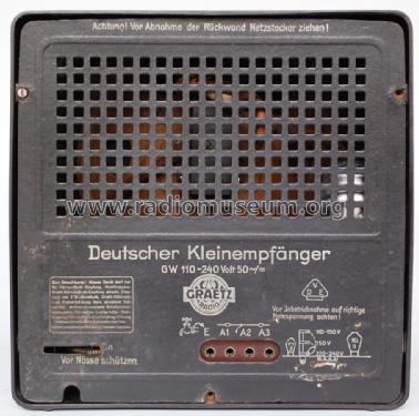 Deutscher Kleinempfänger DKE Sparmodell ohne Entbrummer; Graetz Radio, Berlin (ID = 1464780) Radio