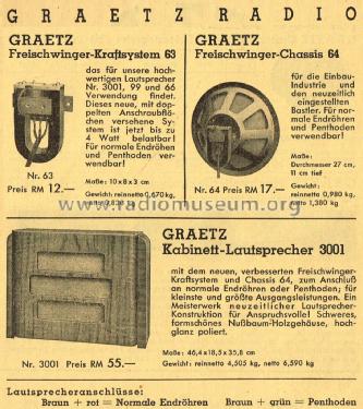 Lautsprecher 3001; Graetz Radio, Berlin (ID = 1834819) Parlante