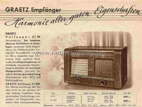 Super 51GW; Graetz Radio, Berlin (ID = 706969) Radio