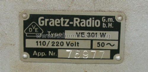 Volksempfänger VE301W; Graetz Radio, Berlin (ID = 2452223) Radio