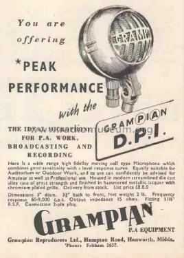 Microphone DPI; Grampian Reproducers (ID = 2910424) Microphone/PU