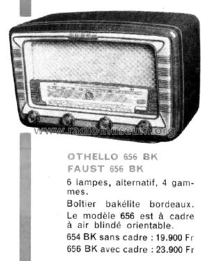 Cristal-Grandin Othello 654BK Plan 019-162A; Grandin, Cristal- (ID = 1433984) Radio