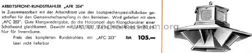 Arbeitsfront-Rundstrahler AFR354; Grawor, Rundf.techn. (ID = 1326449) Speaker-P