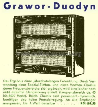 Duodyn ; Grawor, Rundf.techn. (ID = 1637386) Altavoz-Au