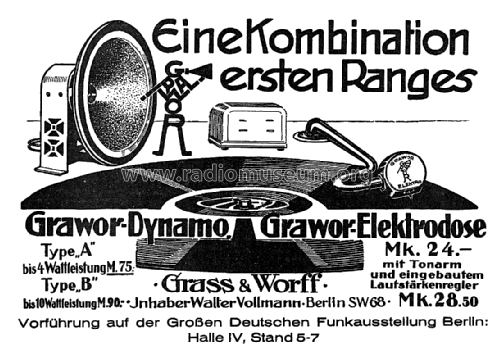 Dynamo Type A; Grawor, Rundf.techn. (ID = 1774377) Parlante