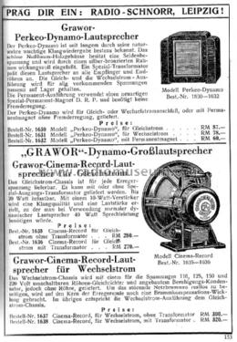 Dynamo Cinema Record Wechselstrom; Grawor, Rundf.techn. (ID = 1509778) Speaker-P