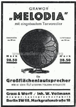 Melodia ; Grawor, Rundf.techn. (ID = 3654) Speaker-P