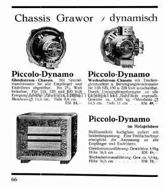 Piccolo-Dynamo W; Grawor, Rundf.techn. (ID = 2302229) Lautspr.-K