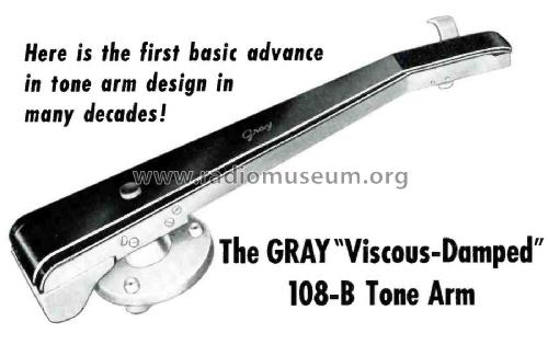 Viscous Damped Tonearm 108-B; Gray Manufacturing (ID = 1799294) Microphone/PU