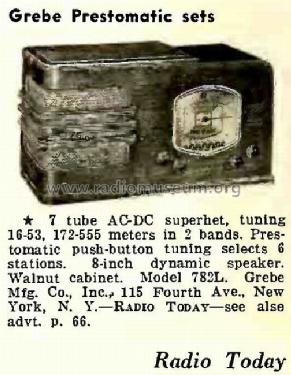 782-L Prest-O-Matic ; Grebe, A.H. & Co.; (ID = 1656781) Radio