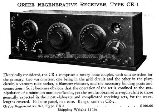 CR1 ; Grebe, A.H. & Co.; (ID = 2430734) Radio