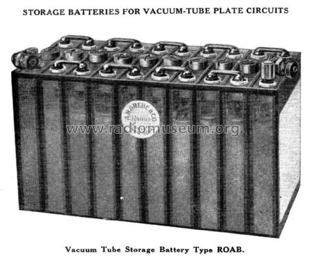 ROAB Vacuum Tube Storage Battery ; Grebe, A.H. & Co.; (ID = 1596092) Aliment.