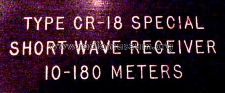 Short Wave CR18 Special; Grebe, A.H. & Co.; (ID = 870521) Amateur-R