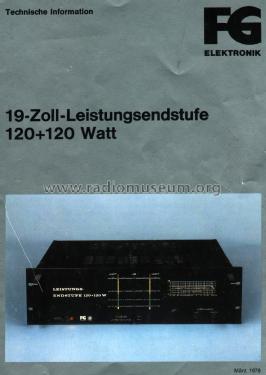 19-Zoll-Leistungsendstufe 120+120 Watt ; FG Elektronik, Franz (ID = 2144045) Ampl/Mixer