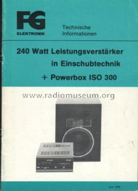 240 Watt Sinus - Verstärker E 240; FG Elektronik, Franz (ID = 2217297) Ampl/Mixer