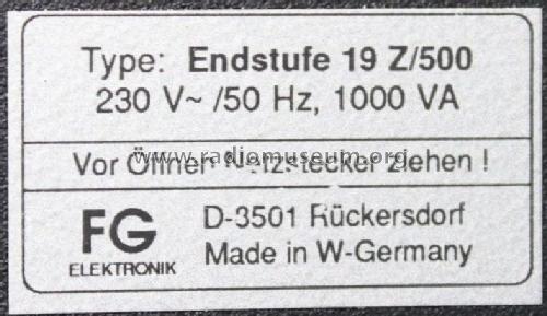 500 Watt Sinus POWER - FET - Verstärker 19 Z/500; FG Elektronik, Franz (ID = 1615417) Ampl/Mixer