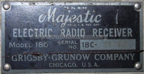 Majestic 181 Ch= 180; Grigsby-Grunow - (ID = 1859233) Radio