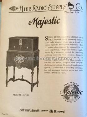 Majestic 71 Consolette Ch= 70 - 7A; Grigsby-Grunow - (ID = 1902169) Radio