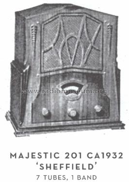 Majestic 201 Sheffield Ch= 200; Grigsby-Grunow - (ID = 1578286) Radio